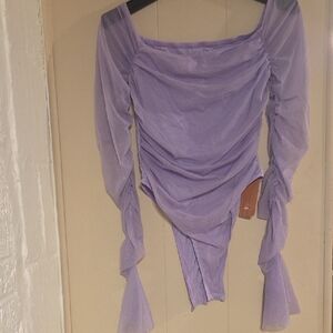 Elegant Lavender Off-Shoulder Top